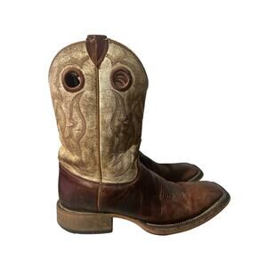 Justin Boots Embroidered Caddo 11" Western Men's Size 10.5 D Used Distressed